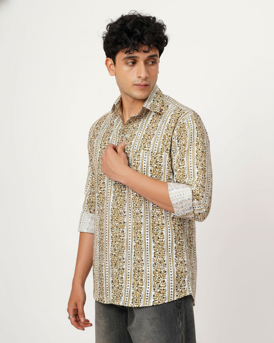 Beige Horizon Cotton Poplin Shirt