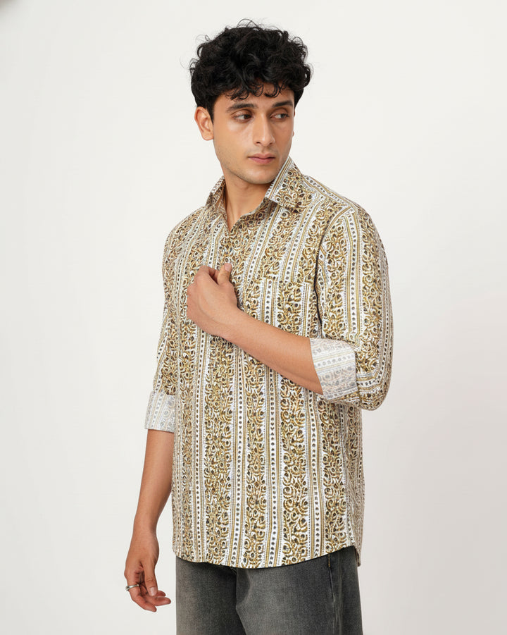 Beige Horizon Cotton Poplin Shirt