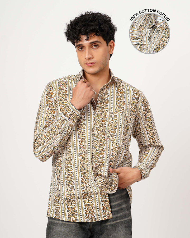Beige Horizon Cotton Poplin Shirt