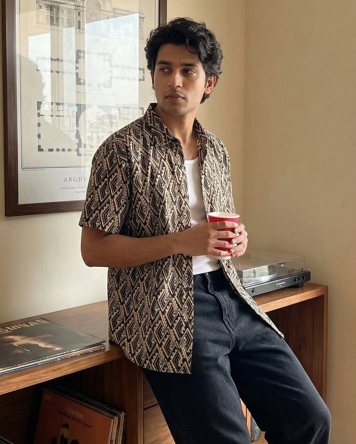 Black Array Cotton Poplin Shirt