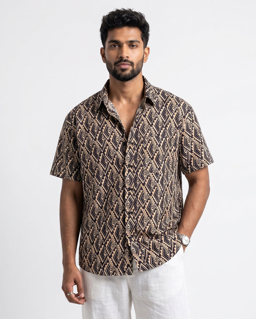 Black Array Cotton Poplin Shirt
