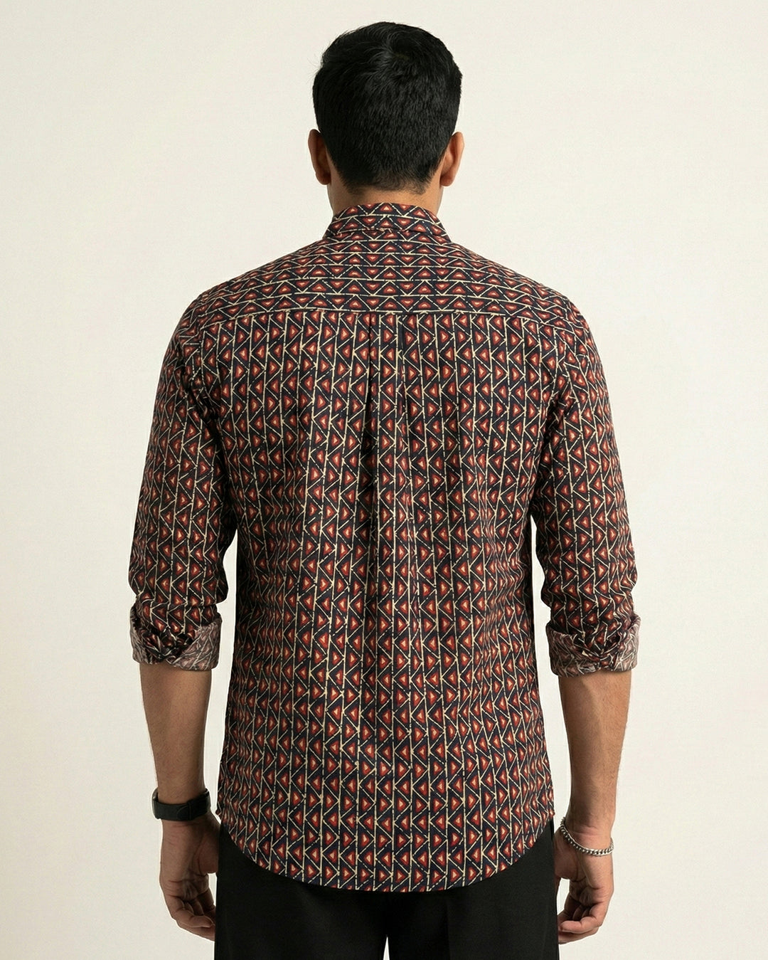 Black Fractal Echo Cotton Poplin Shirt