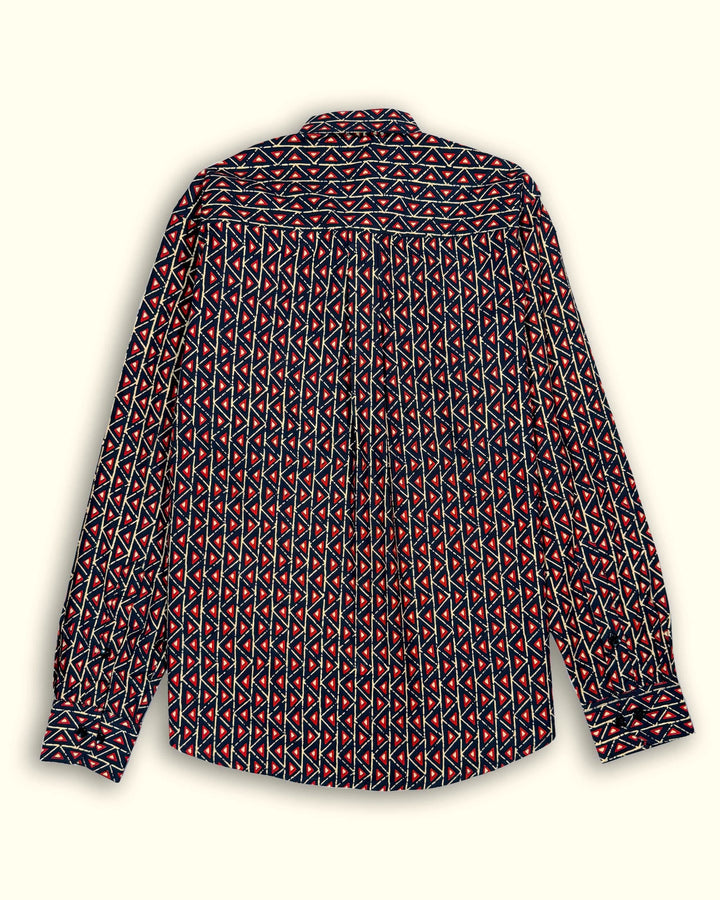 Black Fractal Echo Cotton Poplin Shirt