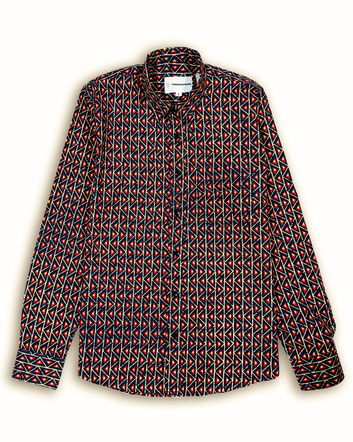 Black Fractal Echo Cotton Poplin Shirt