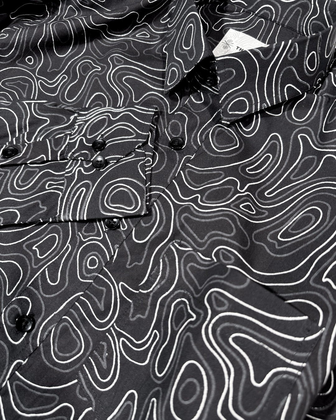 Black Liquid Maze Cotton Poplin Shirt