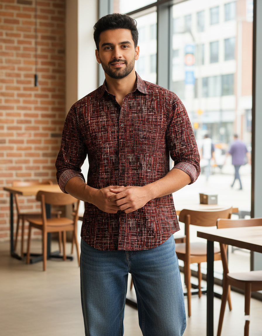 Black Script Cotton Poplin Shirt
