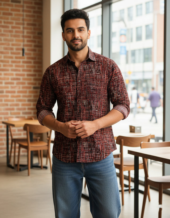 Black Script Cotton Poplin Shirt
