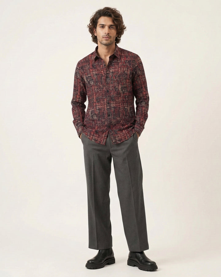 Black Script Cotton Poplin Shirt