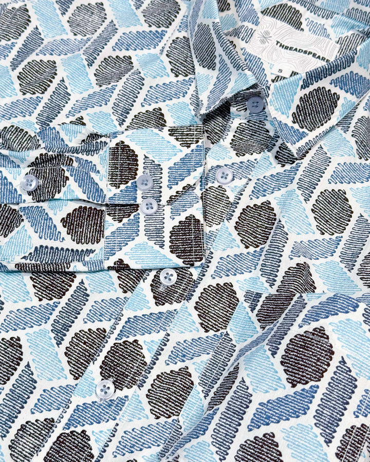 Blue Links Cotton Poplin Shirt