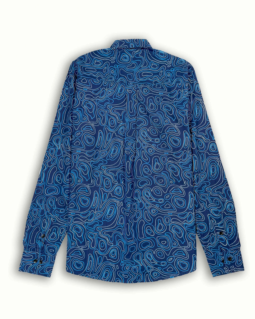 Blue Liquid Maze Cotton Poplin Shirt
