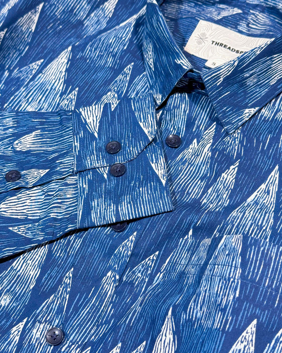 Blue Wedges Cotton Poplin Shirt