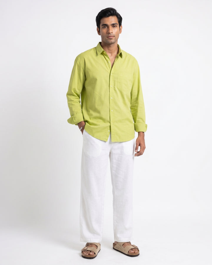 Green Cotton Poplin Shirt