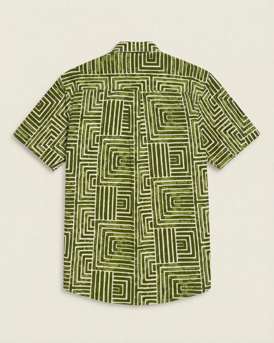 Green Gridlock Cotton Poplin Half Sleeve Shirt
