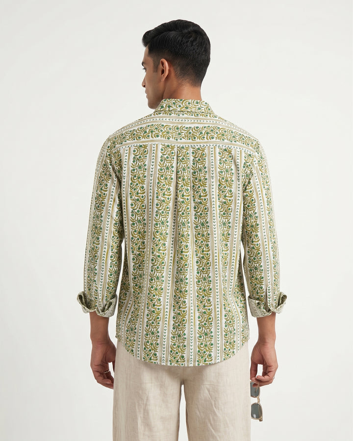 Green Horizon Cotton Poplin Shirt