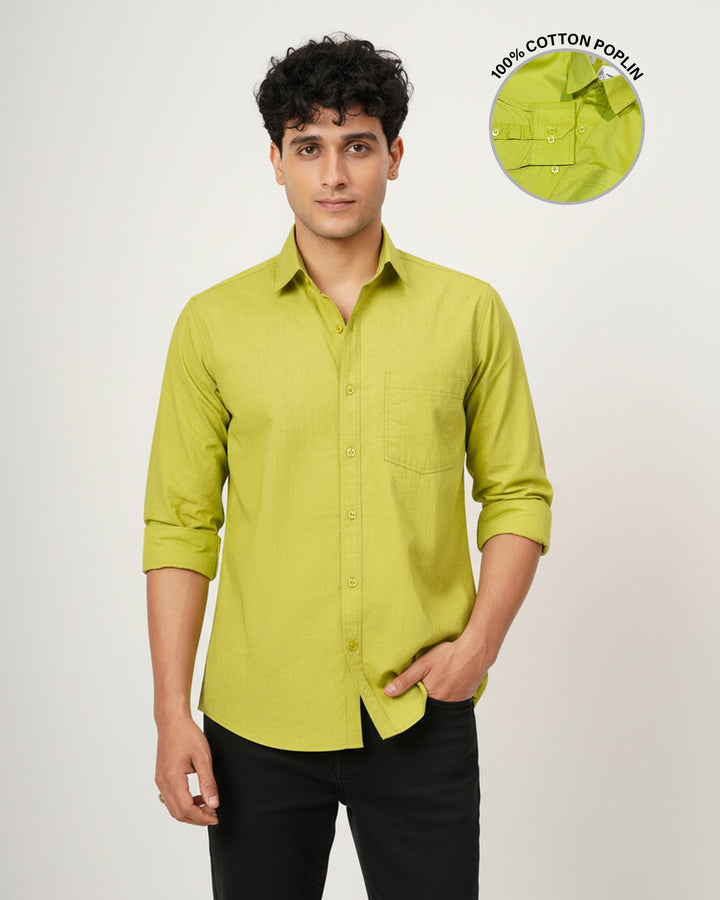 Green Cotton Poplin Shirt