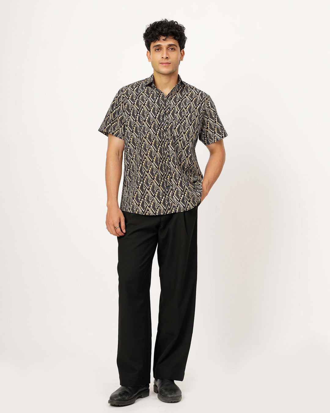 Black Array Cotton Poplin Shirt