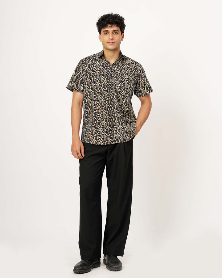 Black Array Cotton Poplin Shirt