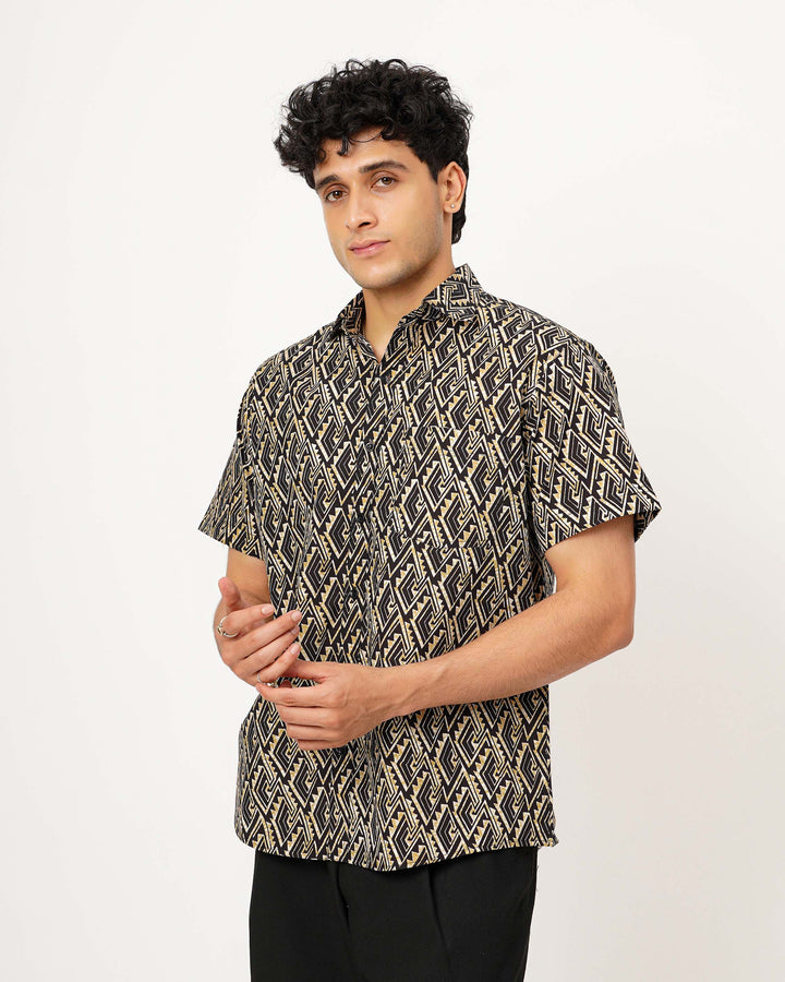 Black Array Cotton Poplin Shirt