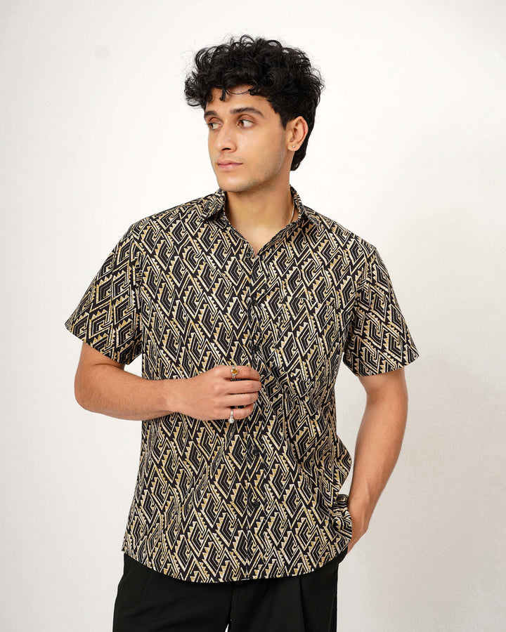 Black Array Cotton Poplin Shirt