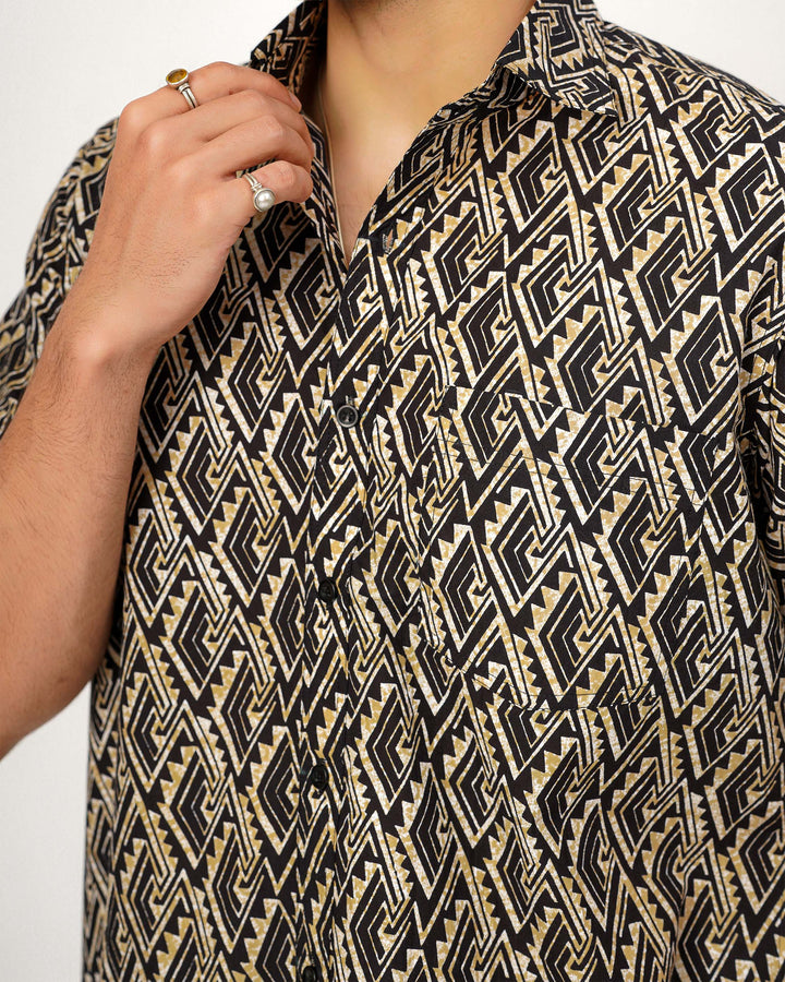 Black Array Cotton Poplin Shirt