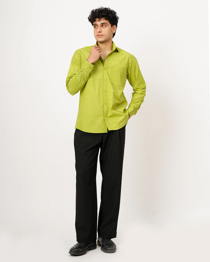Green Cotton Poplin Shirt