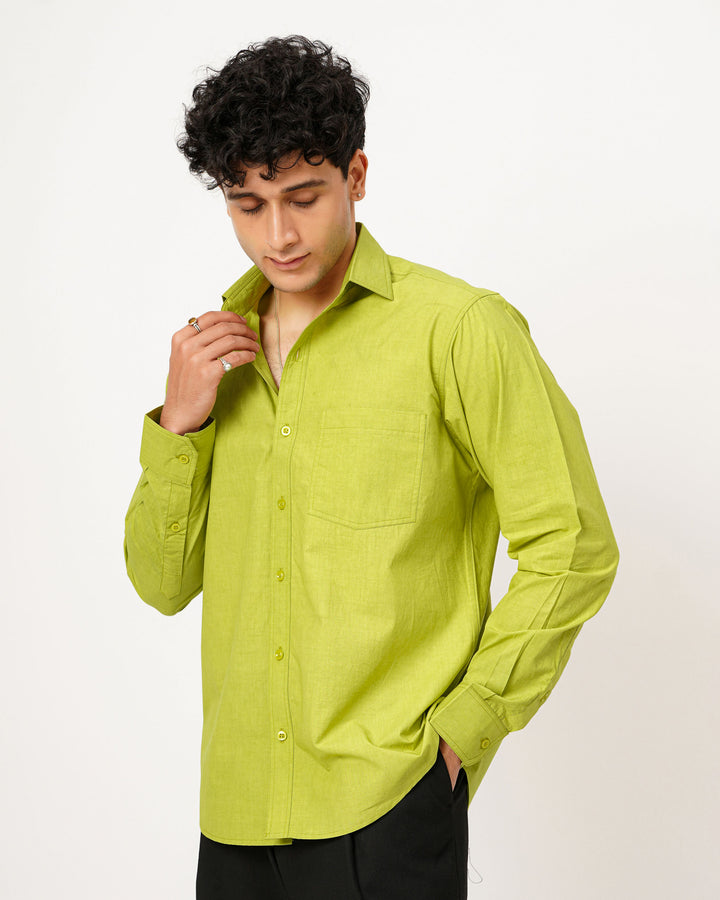 Green Cotton Poplin Shirt