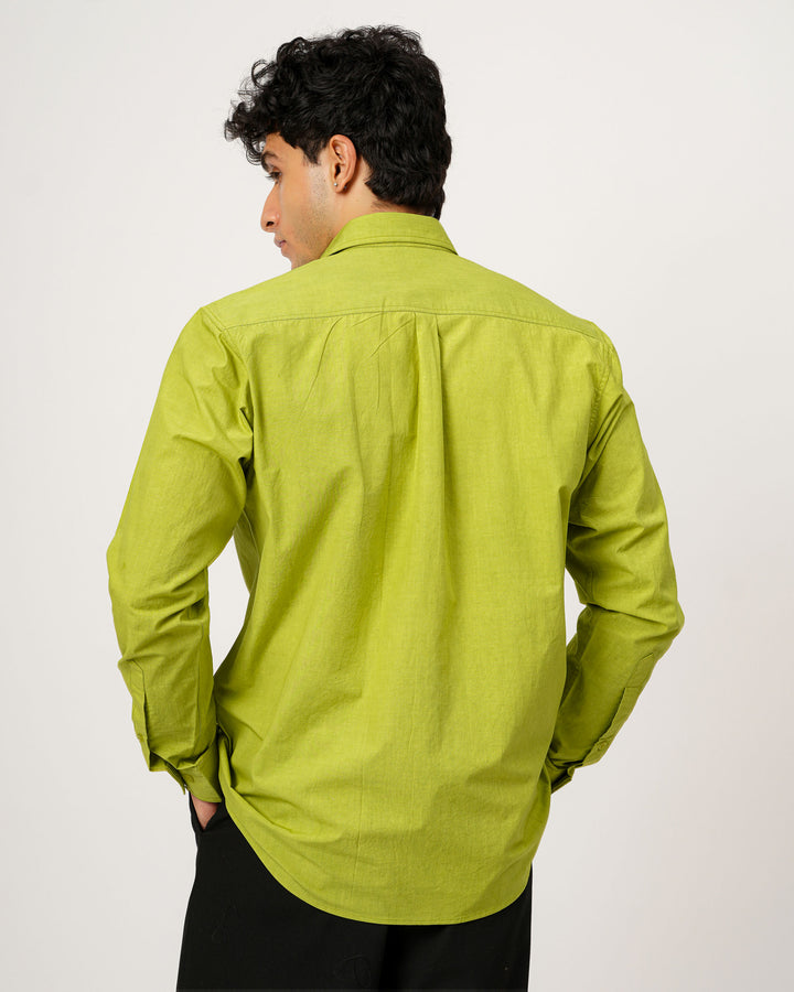 Green Cotton Poplin Shirt