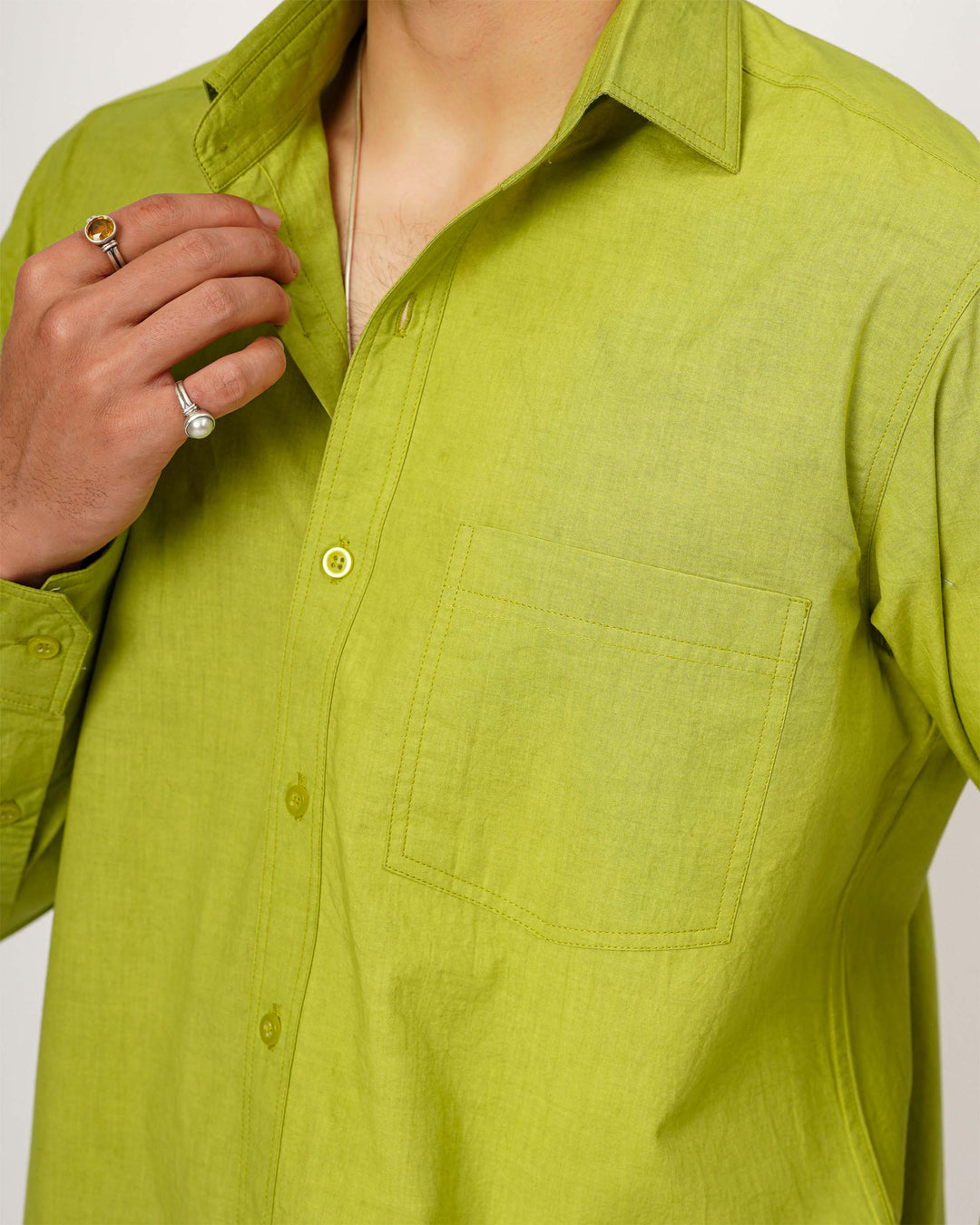 Green Cotton Poplin Shirt