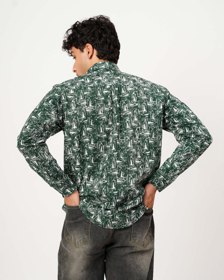 Green Grain Cotton Poplin Shirt