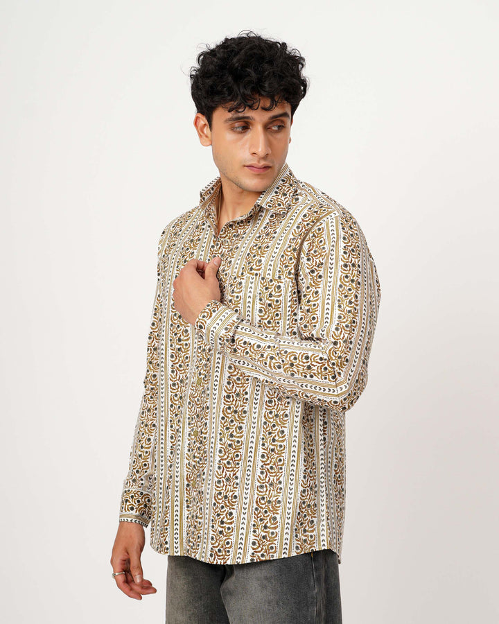 Beige Horizon Cotton Poplin Shirt