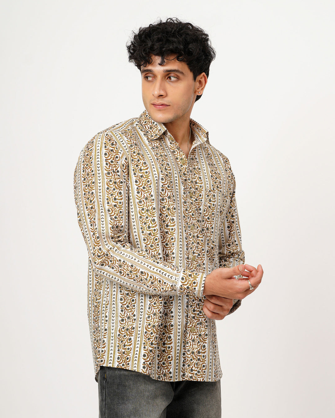 Beige Horizon Cotton Poplin Shirt