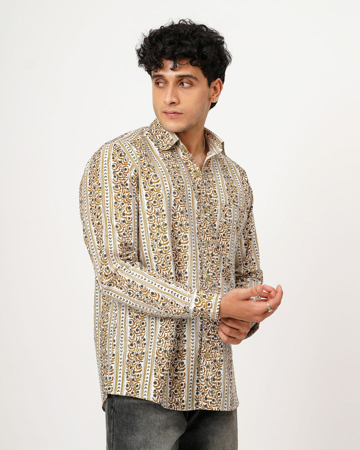 Beige Horizon Cotton Poplin Shirt
