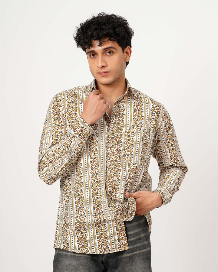 Beige Horizon Cotton Poplin Shirt
