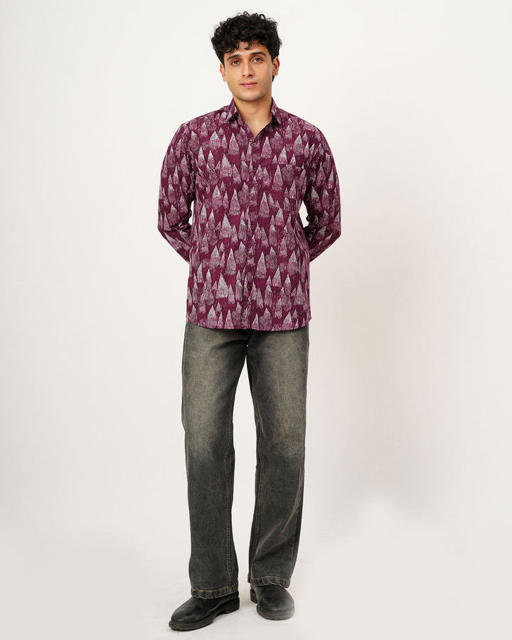 Wine Wedges Cotton Poplin Shirt
