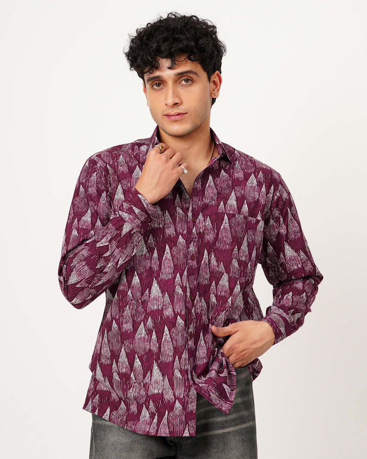 Wine Wedges Cotton Poplin Shirt