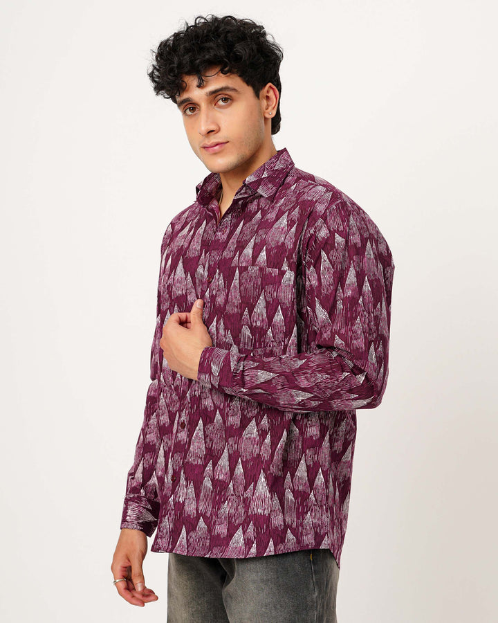 Wine Wedges Cotton Poplin Shirt