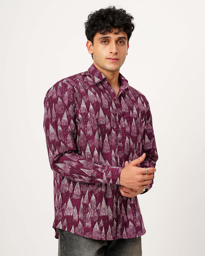 Wine Wedges Cotton Poplin Shirt