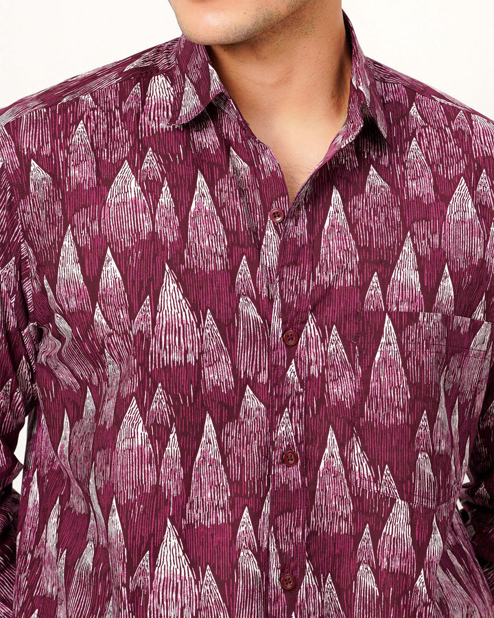 Wine Wedges Cotton Poplin Shirt