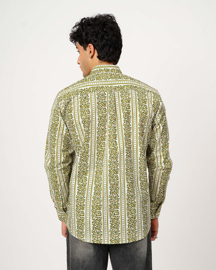 Green Horizon Cotton Poplin Shirt