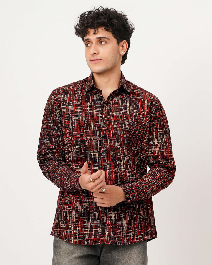 Black Script Cotton Poplin Shirt