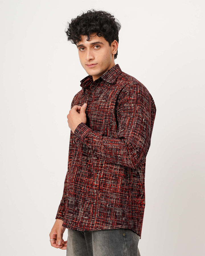 Black Script Cotton Poplin Shirt