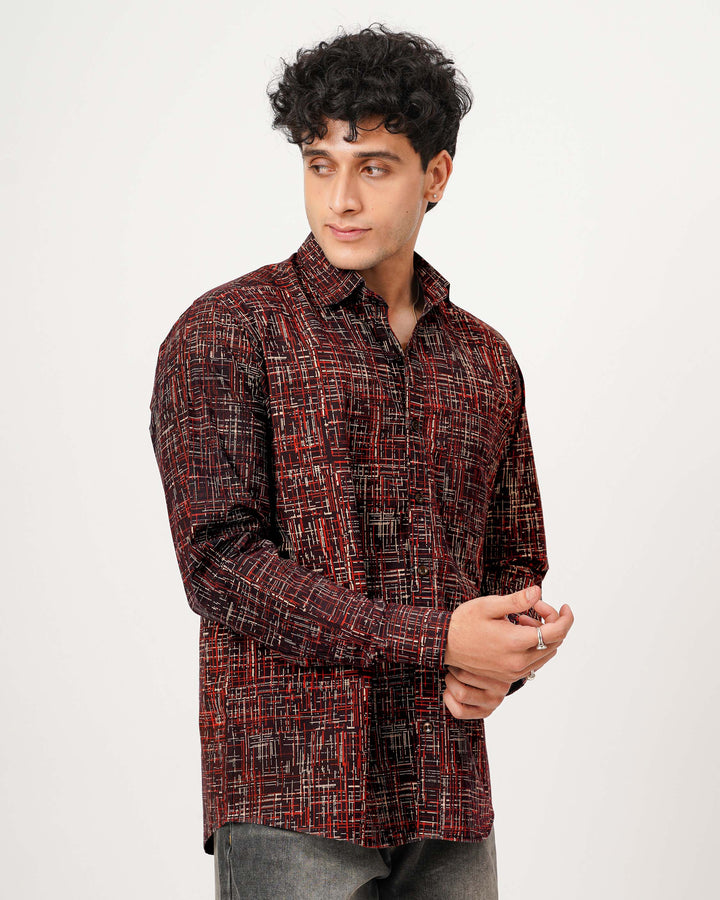 Black Script Cotton Poplin Shirt