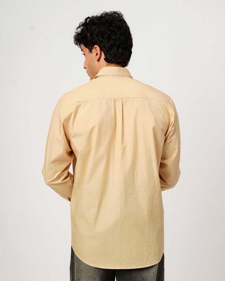 Beige Cotton Poplin Shirt