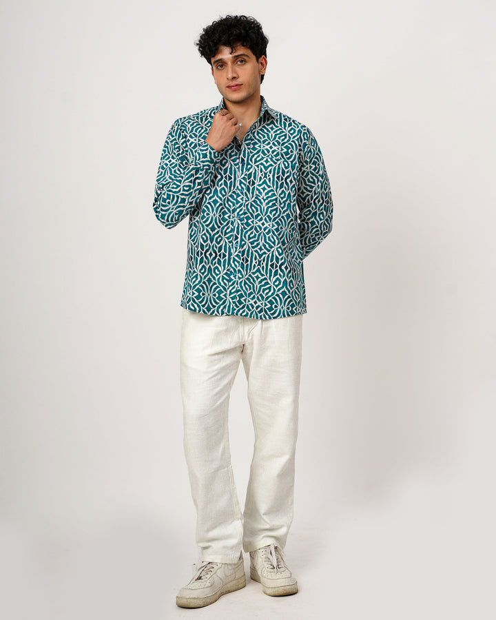 Sea Green Mirage Cotton Poplin Shirt