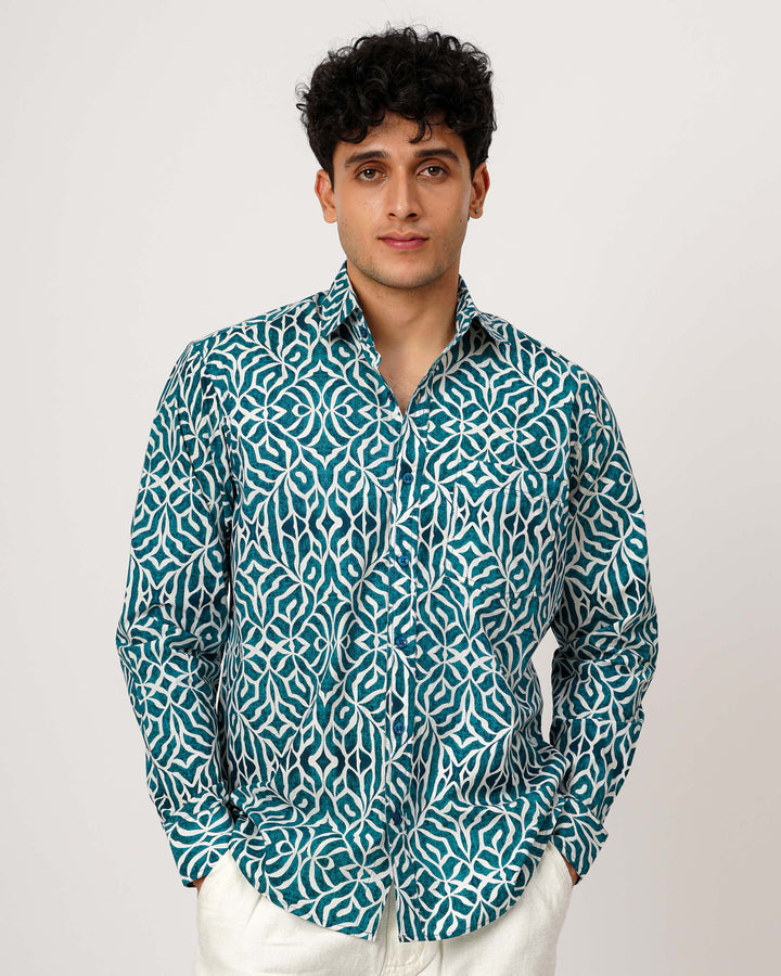Sea Green Mirage Cotton Poplin Shirt