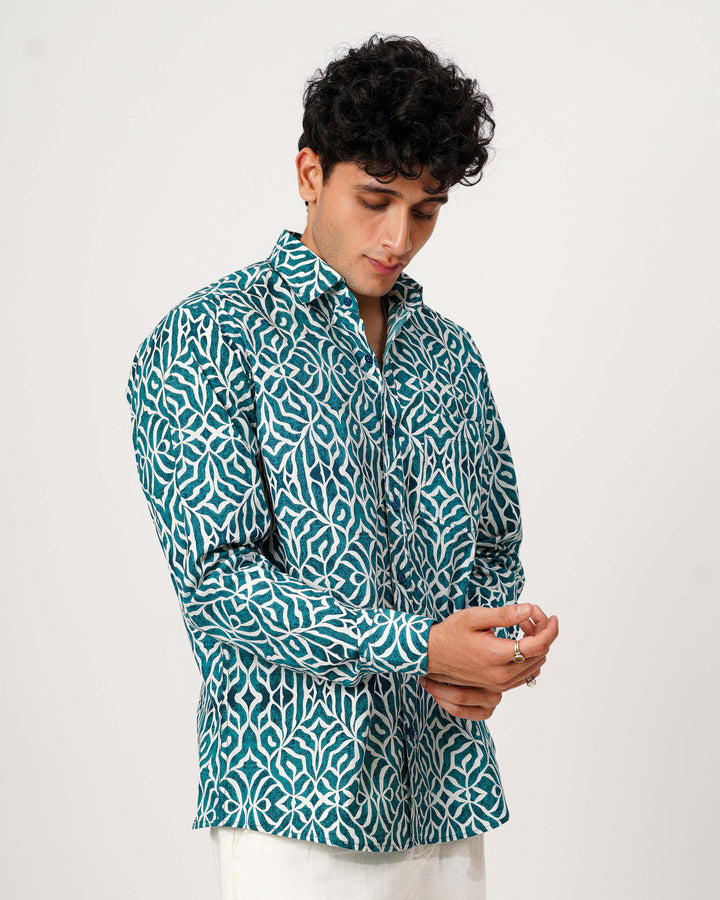 Sea Green Mirage Cotton Poplin Shirt