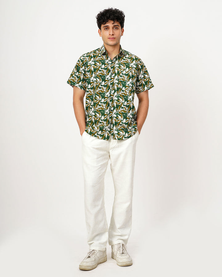 Green Botanic Dust Cotton Poplin Shirt