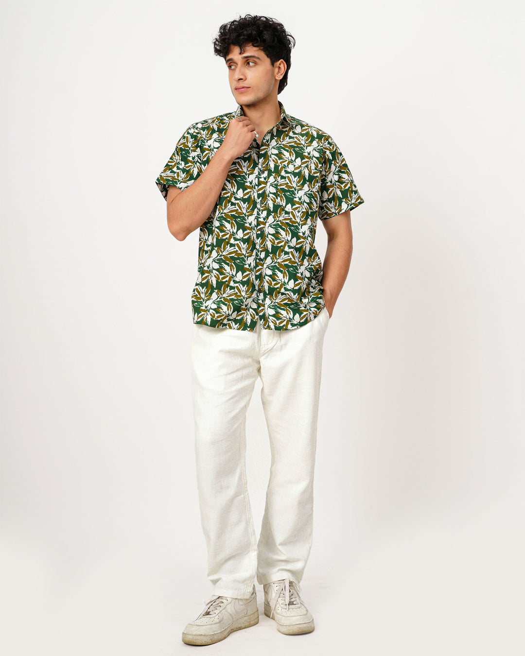 Green Botanic Dust Cotton Poplin Shirt
