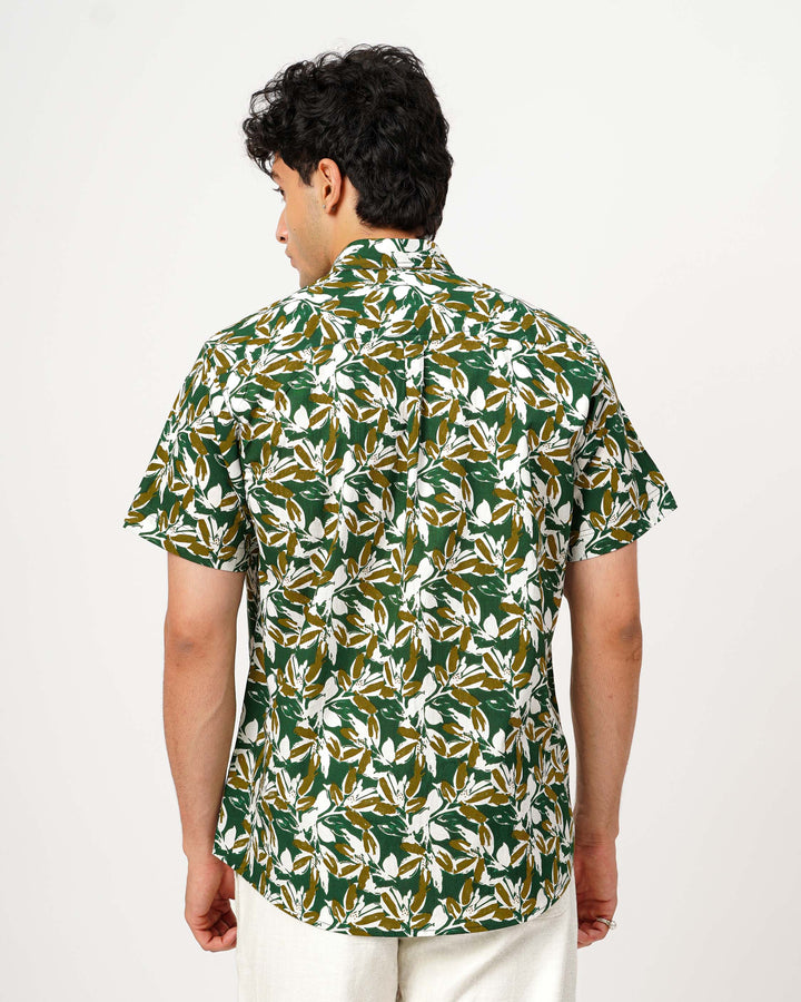 Green Botanic Dust Cotton Poplin Shirt