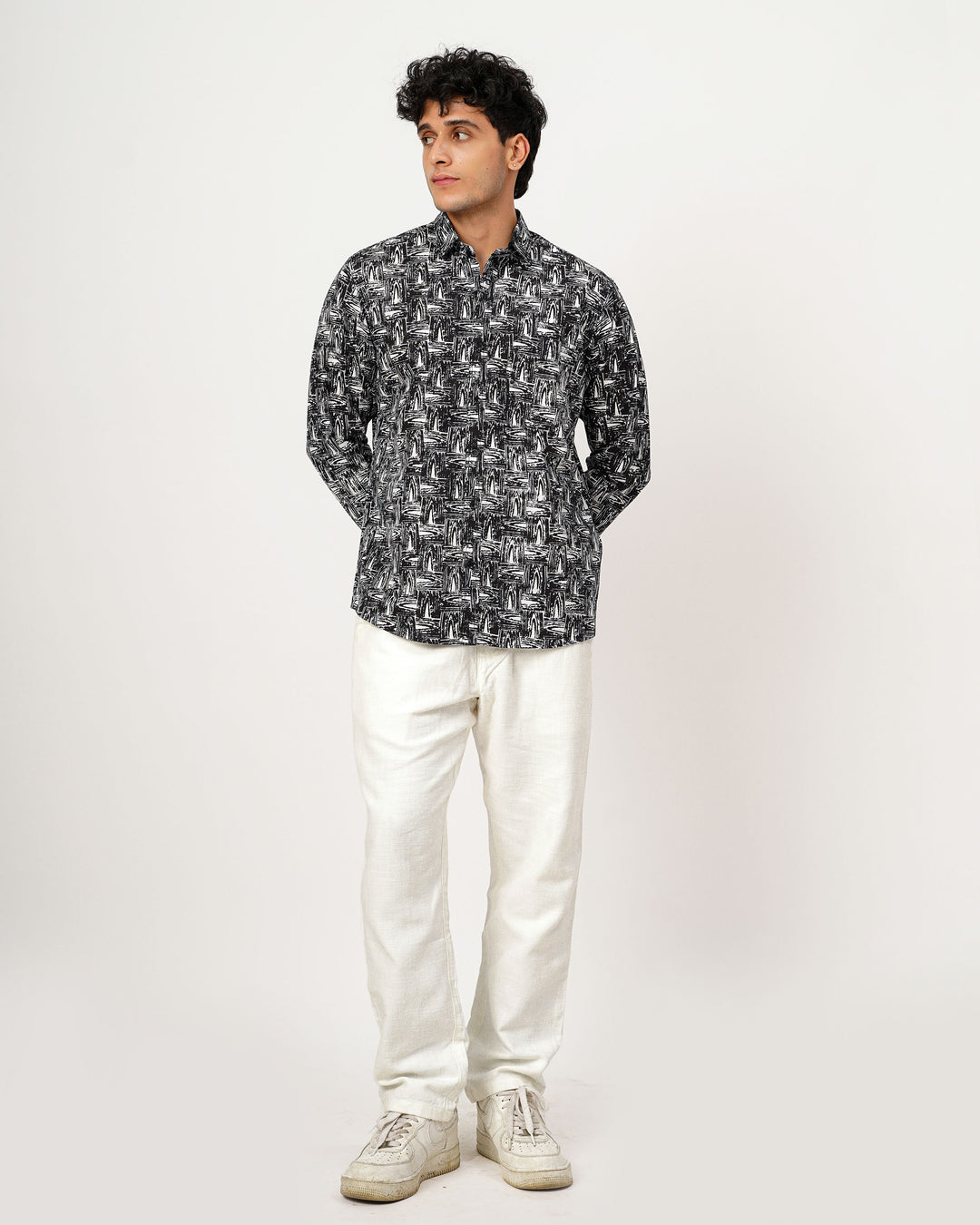 Black Grain Cotton Poplin Shirt
